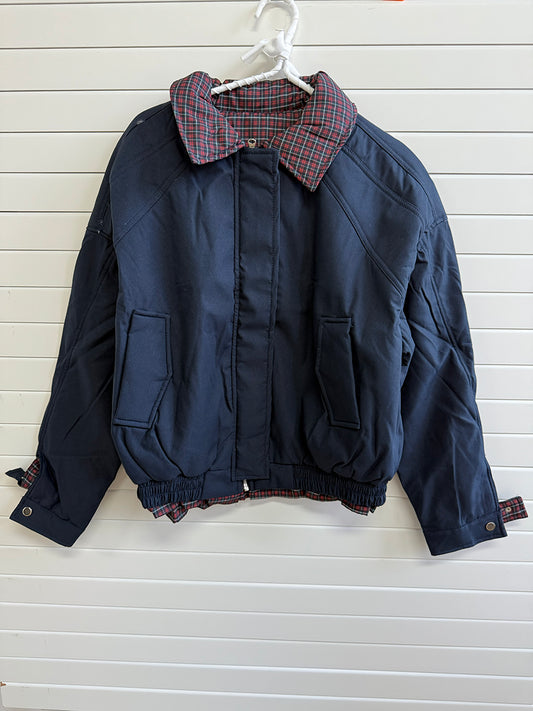 Internal Red Plaid Zipper Flight Jacket