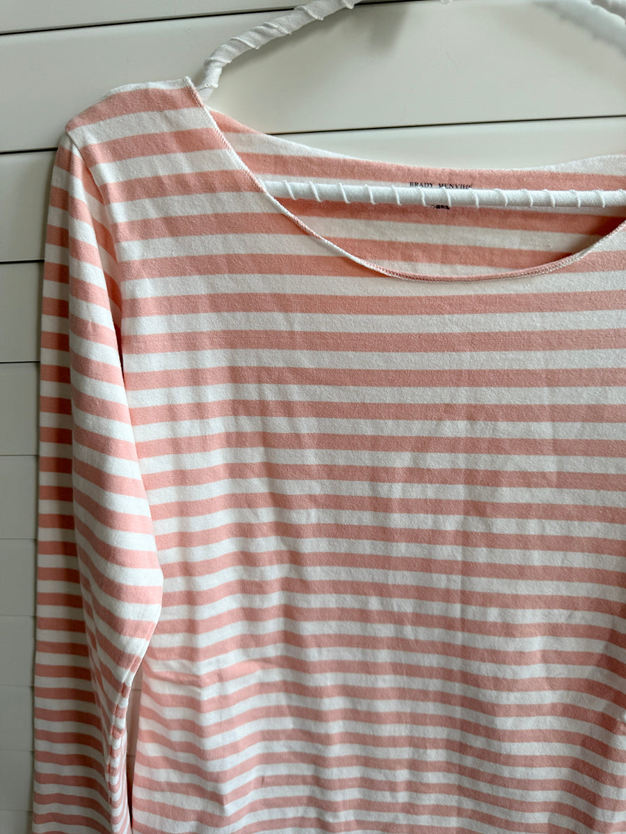 Jastie Pink Striped Long Sleeve T-shirts