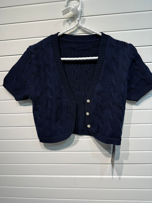 Jastie Flower Knitted Cropped Cardigan