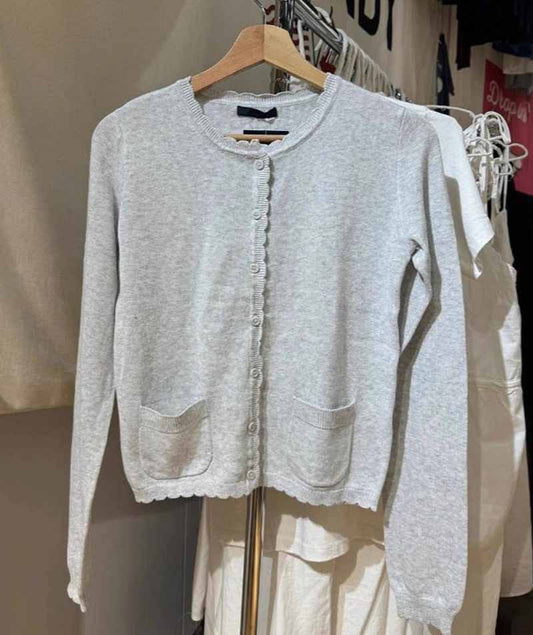 Jastie Babydoll Top Knit Cardigan Gray