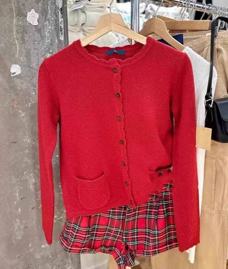 Jastie Babydoll Top Knit Cardigan