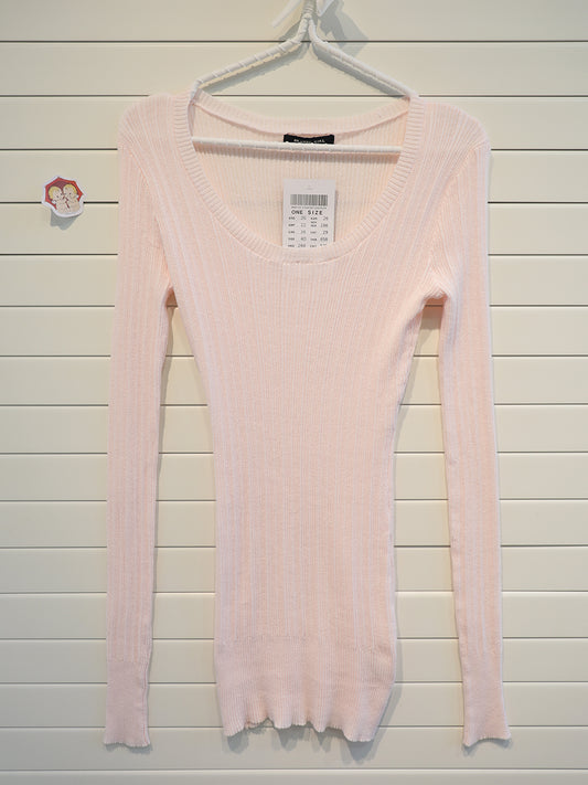 Pink Knit Slim Long Sleeve Tees Women Autumn New Fashion U-neck Cotton Soft T-shirt Cute Preppy Style Casual T Shirt Y2K Top