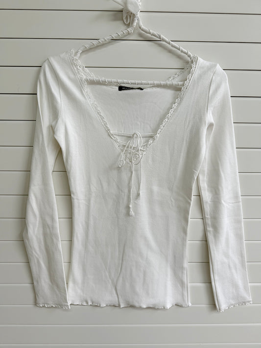 Sweet Lace-up Long Sleeve Tees