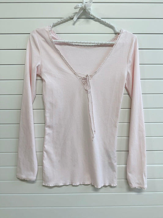 Sweet Lace-up Long Sleeve Tees