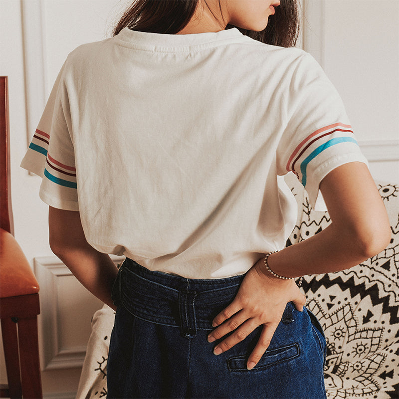 White letter short sleeves