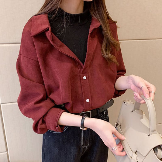 2025 Fashion Winered Women Shirt Blouses Tops-ABS2492RED