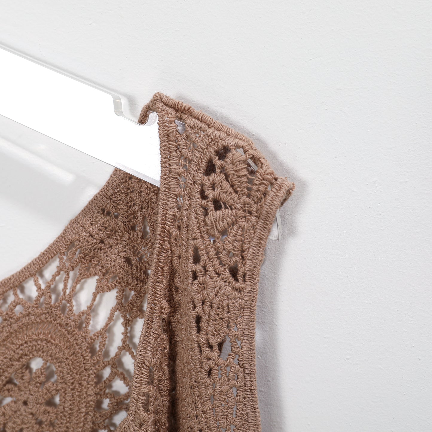 JASTIE Women's Cotton Crochet Vest Boho Hollow Out Sleeveless Cardigan Vintage Paisley Knit Beach Cover Up