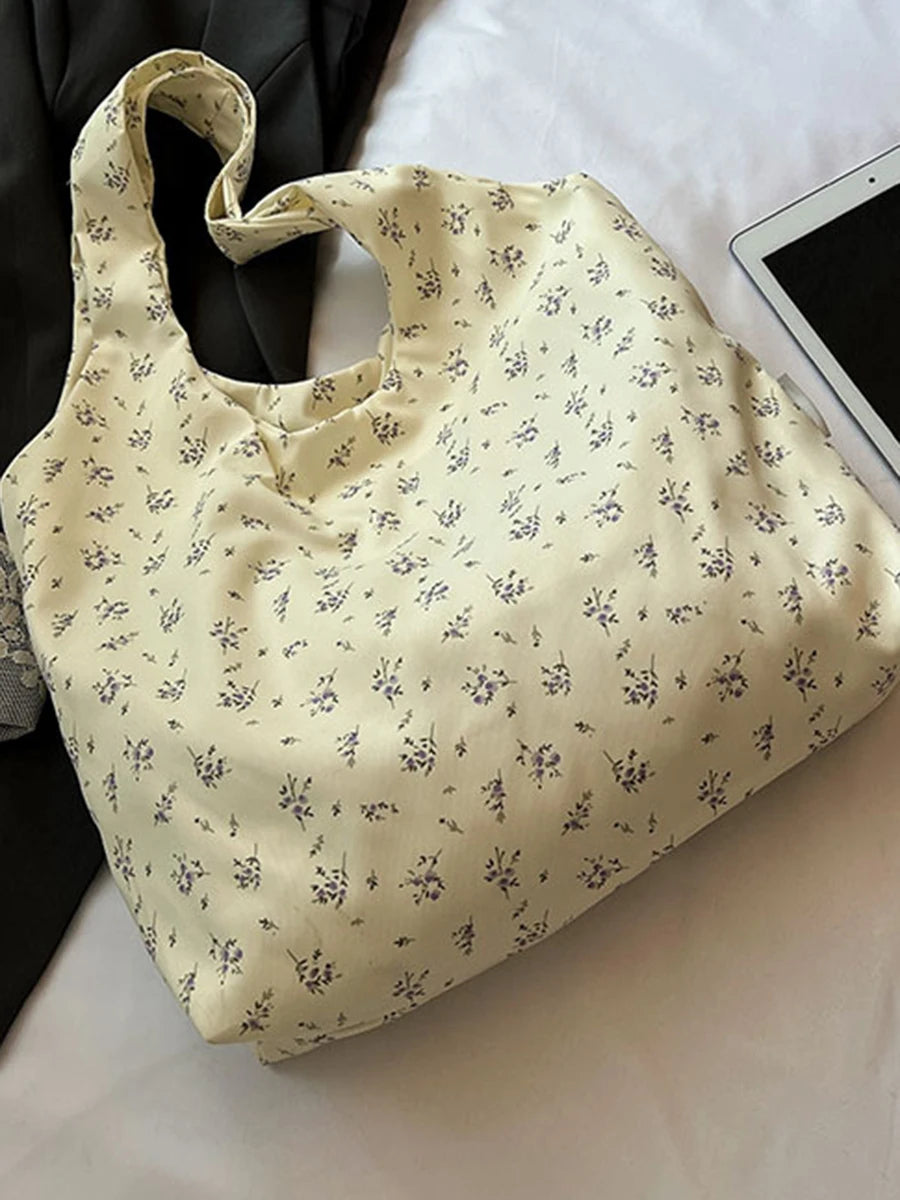 Korean Style Nylon Bag for Women Large Capacity Fashionable single-shoulder Tote Bag Sweet Cute Casual Students Underarm Bag Y2K