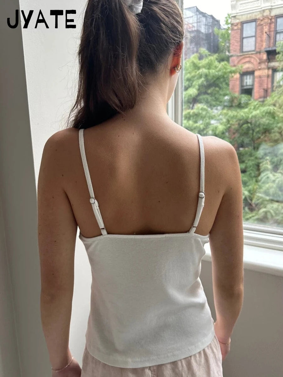Vintage Lace Trim V-neck Bow Tank Tops Women New Cotton Soft Basic Casual Slim Sleeveless Crop Top Sweet Chic Sexy Camisole Y2K