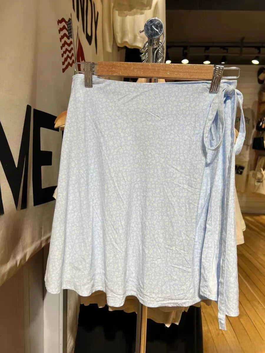 Sweet Cute Side Zipper Linen Mini Skirts Women New Preppy Style Button High Waist A-line Skirt Female Vintage Y2K Chic Falas Y2K