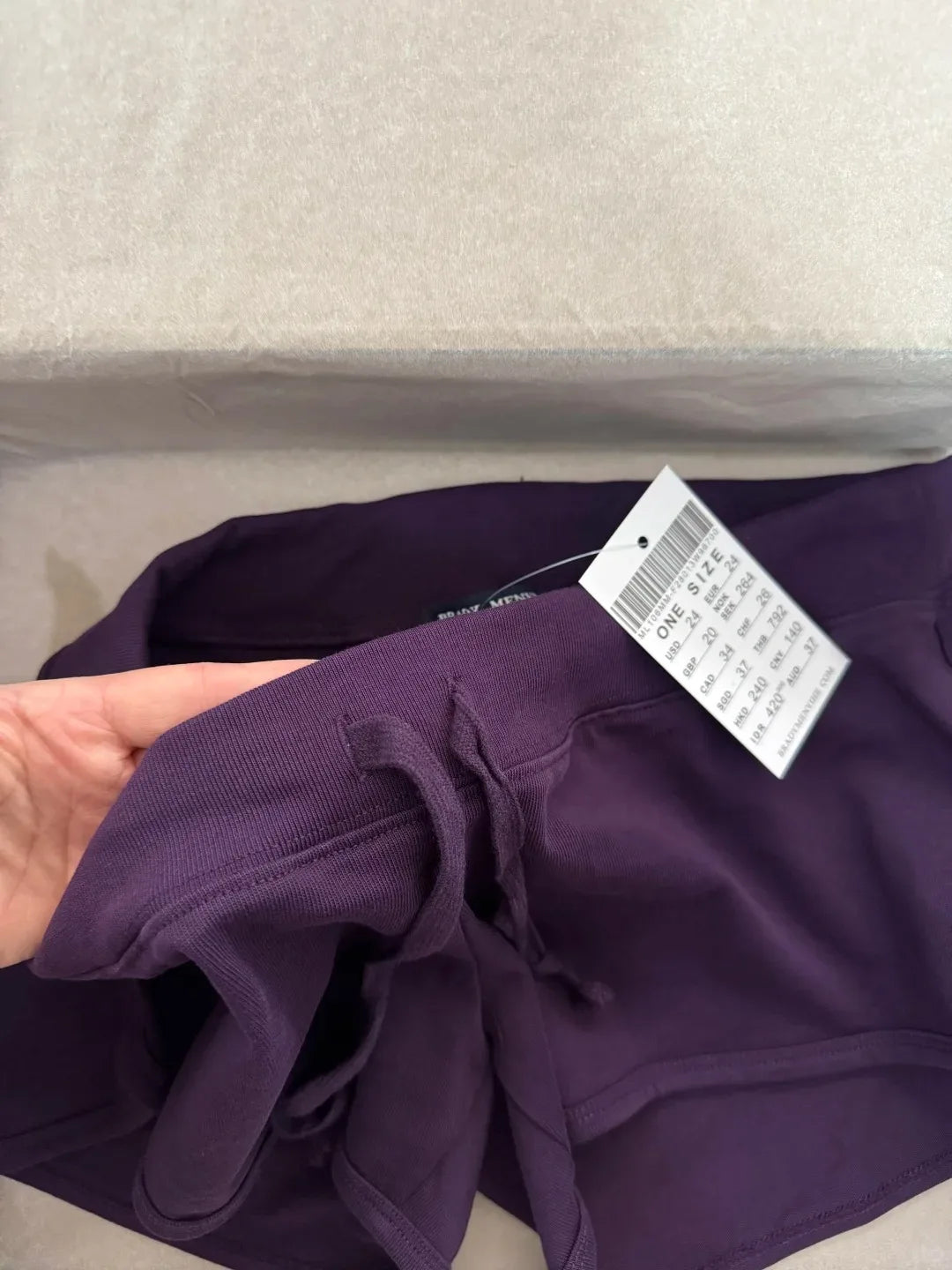 Purple Cotton Short Pant Women Simple Casual Elastic High Waist Casual SweatShorts Vintage Preppy Style Drawstring Bottoms Y2K