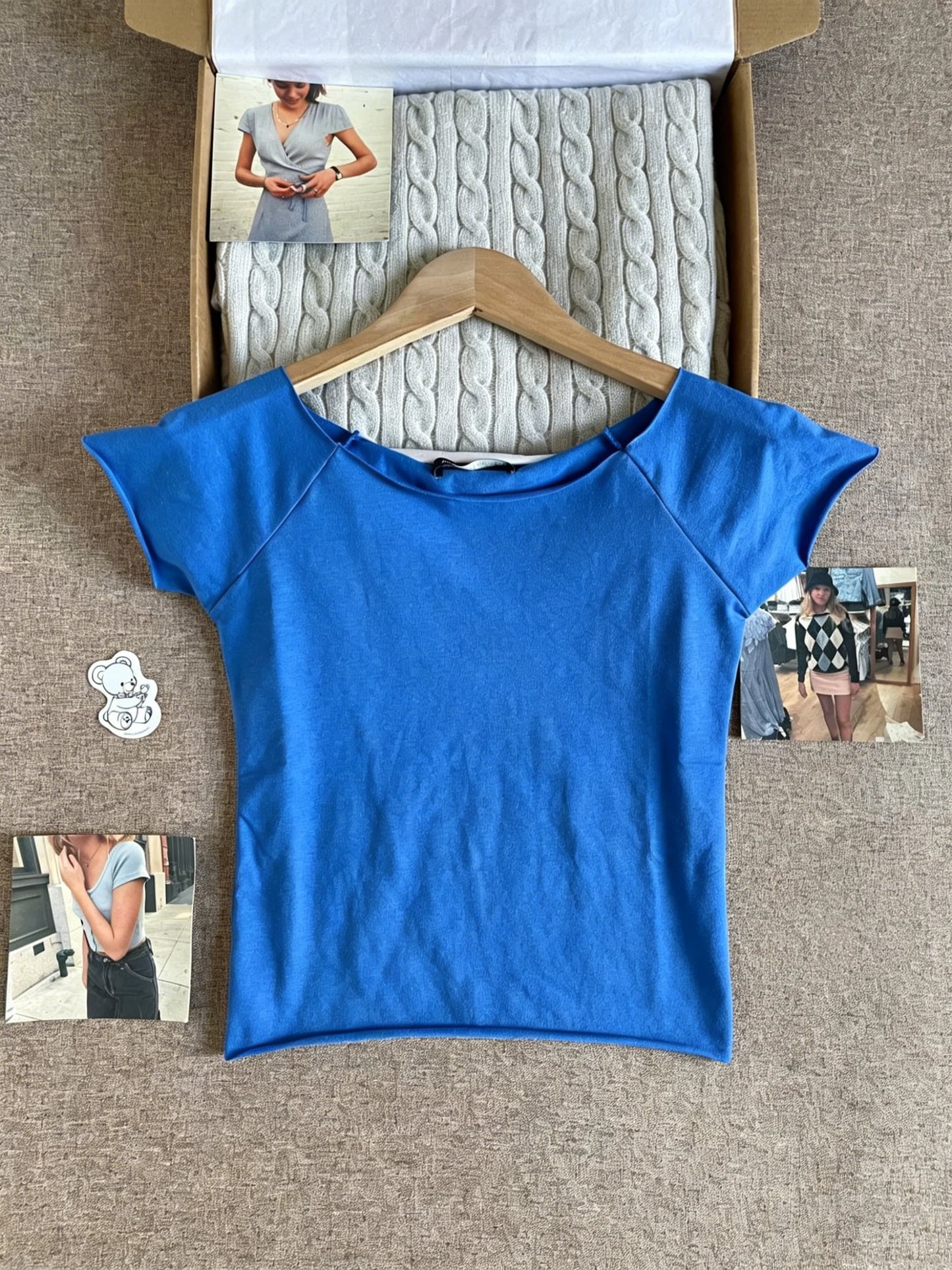Orange Slash Neck Raw Hem Crop Tops Women Simple All-match Cotton Casual Slim T-shirts Female Sweet Chic Basic Cropped Tees Y2K