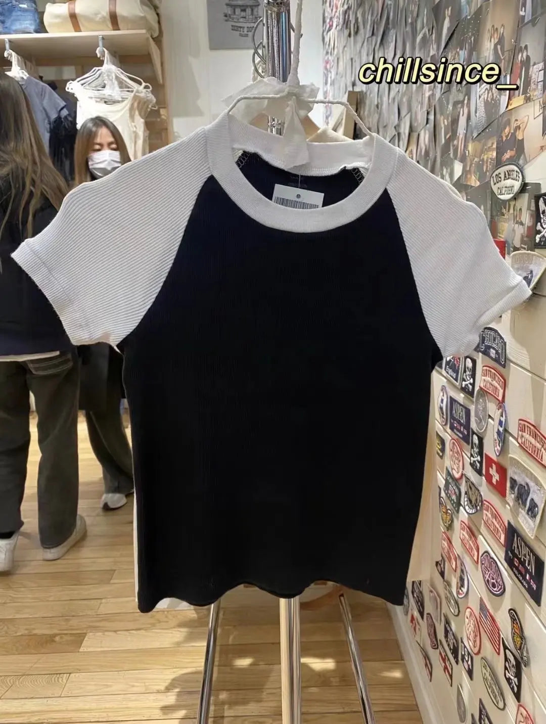 Vintage Brown Patchwork Ribbed Crop Tops Female Summer Cotton O-neck Slim Casual Short Sleeve Tee Harajuku Sweet Chic T-shirts