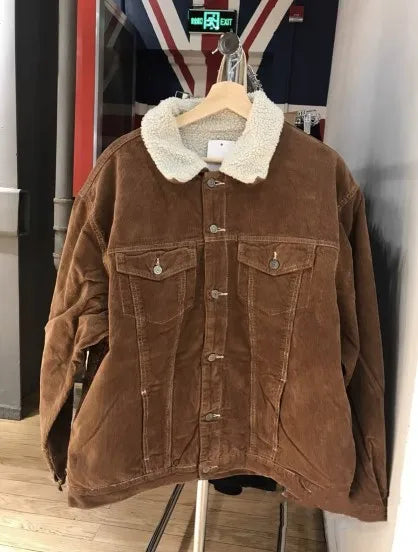 Harajuku Internal Red Plaid Zipper Flight Jacket Women Autumn Cotton Thick Stand Collar Loose Jackets Chic Vintage Y2K Coat Tops