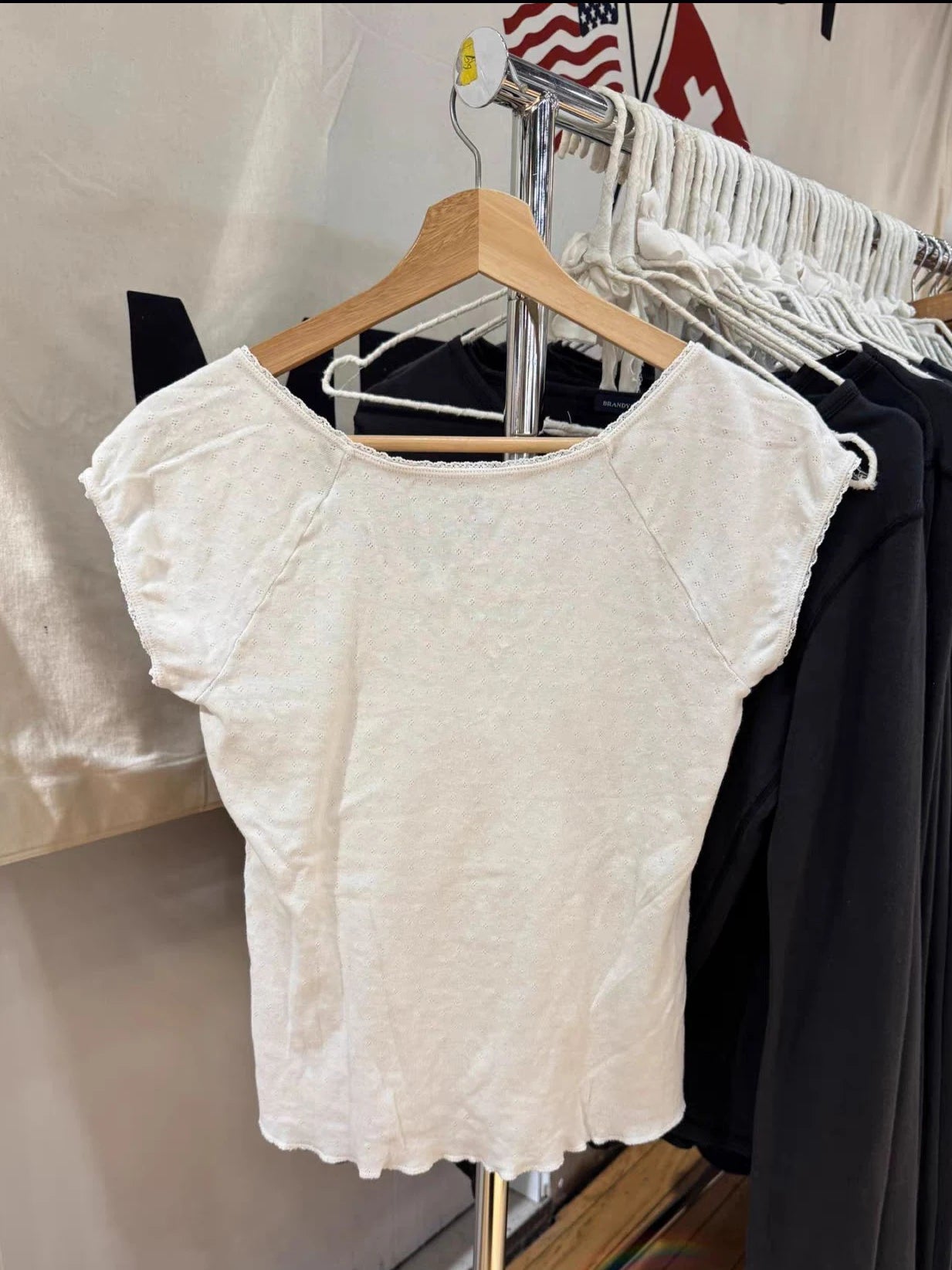 Eyelet Lace Trim Crop Top Women Simple Cotton Lace-up O-neck Short Sleeve Tshirts Female Sweet Casual Cute Cropped Tee Tops Y2K