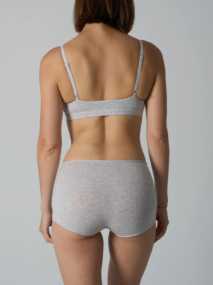 Simple High Elasticity Lingerie Sport Set Women Casual Cotton Adjustable-strap Seamless Bras+Low Waist Boxer Chic Briefs Sets