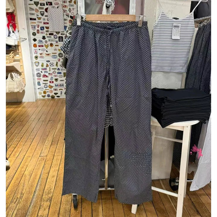 Floral Print Casual Long Pants Women New Chic Cotton Soft Simple Elastic High Waist Trousers Vintage Sweet Cute Sweatpants Y2K