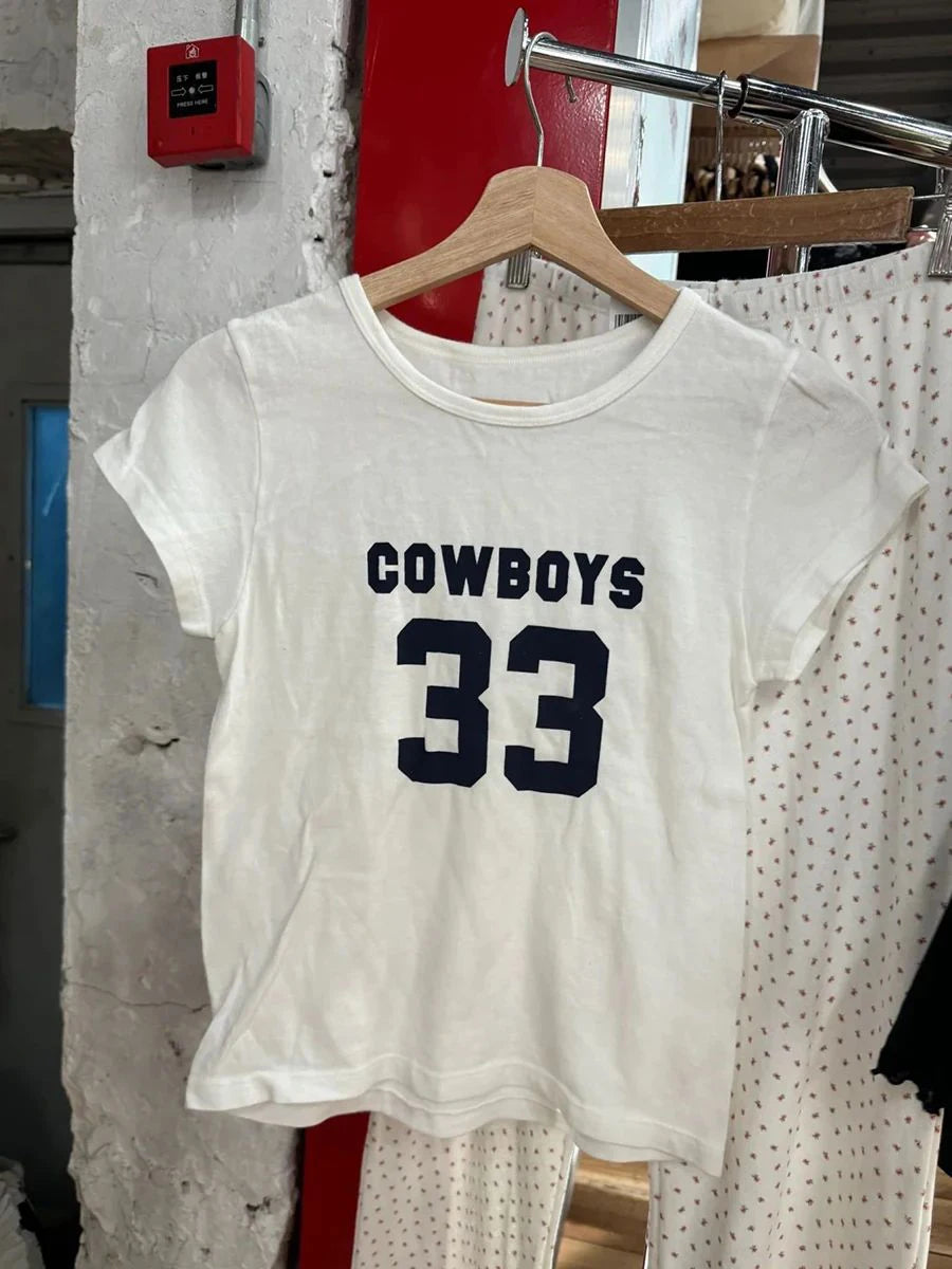 NO.14 Print Slim Navy T-shirts Women New Cotton Casual O-neck Short Sleeve Tees Girl American Vintage Streetwear Tshirt Y2K Tops