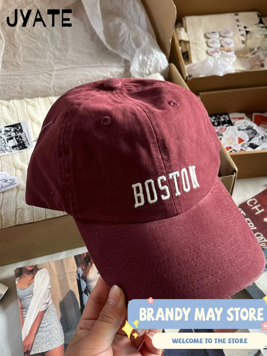 New Letter Embroidery Red Baseball Cap Women Casual Street Cartoon Sunscreen Hat Femme Vintage Preppy Style Snapback Hats Y2K