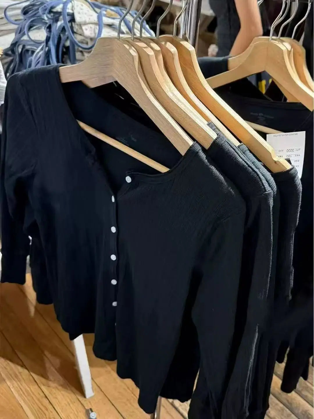 Eyelet Black Button Tops Cardigan Women New Cotton Patchwork Half Sleeve Tees Female Vintage Preppy Style Harajuku T-shirts Y2K