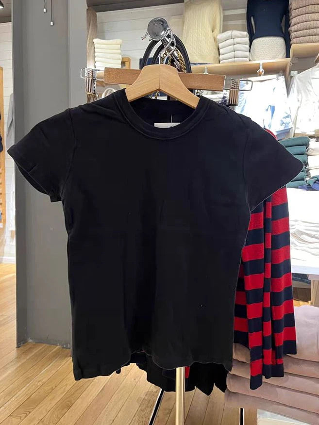 New Basic Black T-shirt Pants Sets Women O-neck Slim Tees+ Patchwork Yoga Sweatpants Solid Vintage Cotton Sport 2 Pieces Sets