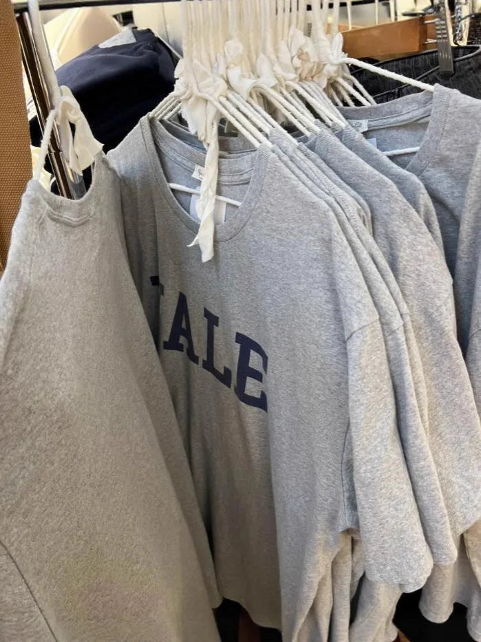 YALE Print Gray Short Sleeve Tees Women Summer New Chic Cotton Casual O-neck Loose Tops Female Vintage Simple Chic T-shirts Y2K