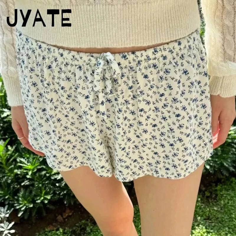 Fashion Drawstring Loose Straight Shorts Women Summer New Casual High Waist Home Underwear Preppy Style Vintage Chic Short Pants