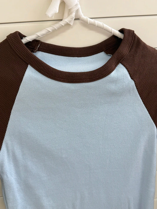 Retro Patchwork Ribbed T-shirt Women Autumn Casual Cotton Round Neck Long Sleeve Tee Shirt Vintage Preppy Style Y2K T Shirt Tops