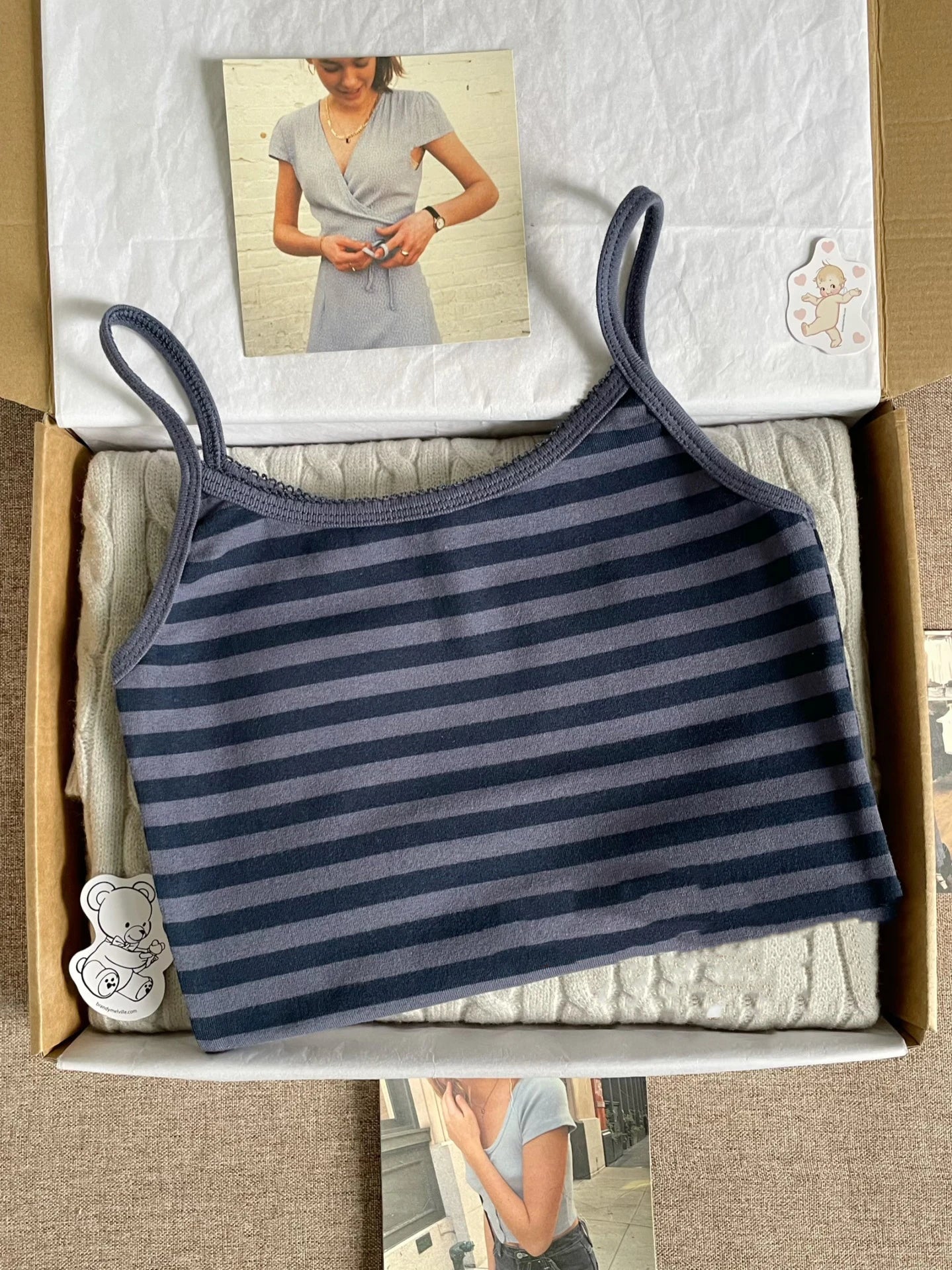 Navy Striped Cotton Slim Camisole Women Casual Streetwear Lace Trim Sleeveless Tank Tops Female Vintage Sweet Cute Camis Y2K