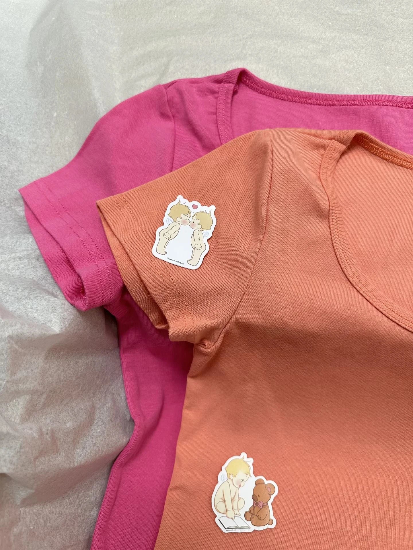 Orange Slim T-shirts Women Summer Casual Streetwear O-neck Short Sleeve Cotton Tee Tops Female Simple All-match Basic TshirtsY2K