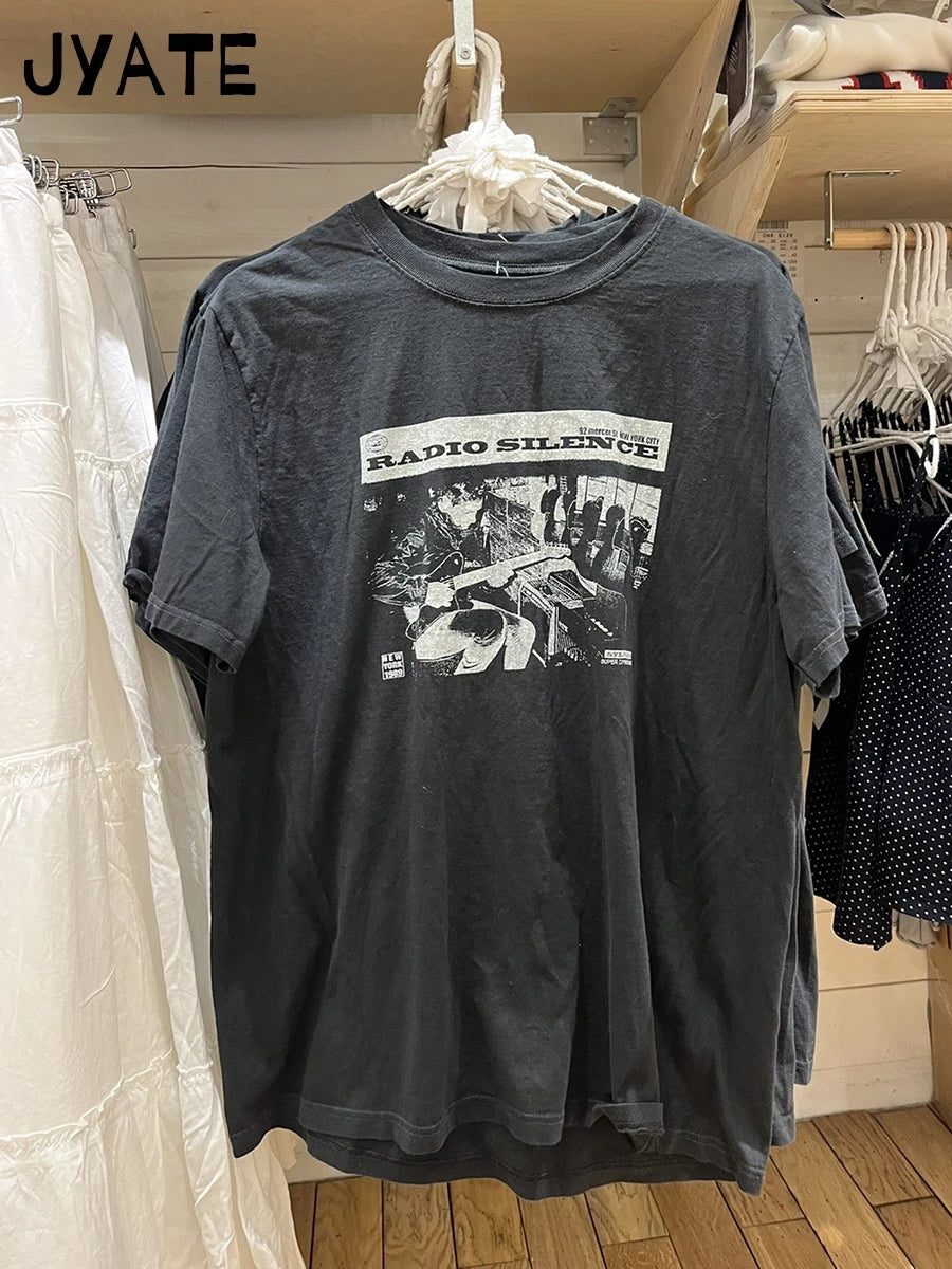 American Cartoon Print Loose T-shirts Women Summer New O-neck Cotton Casual Cute Short Sleeve Tee Harajuku Vintage Chic Tops Y2K