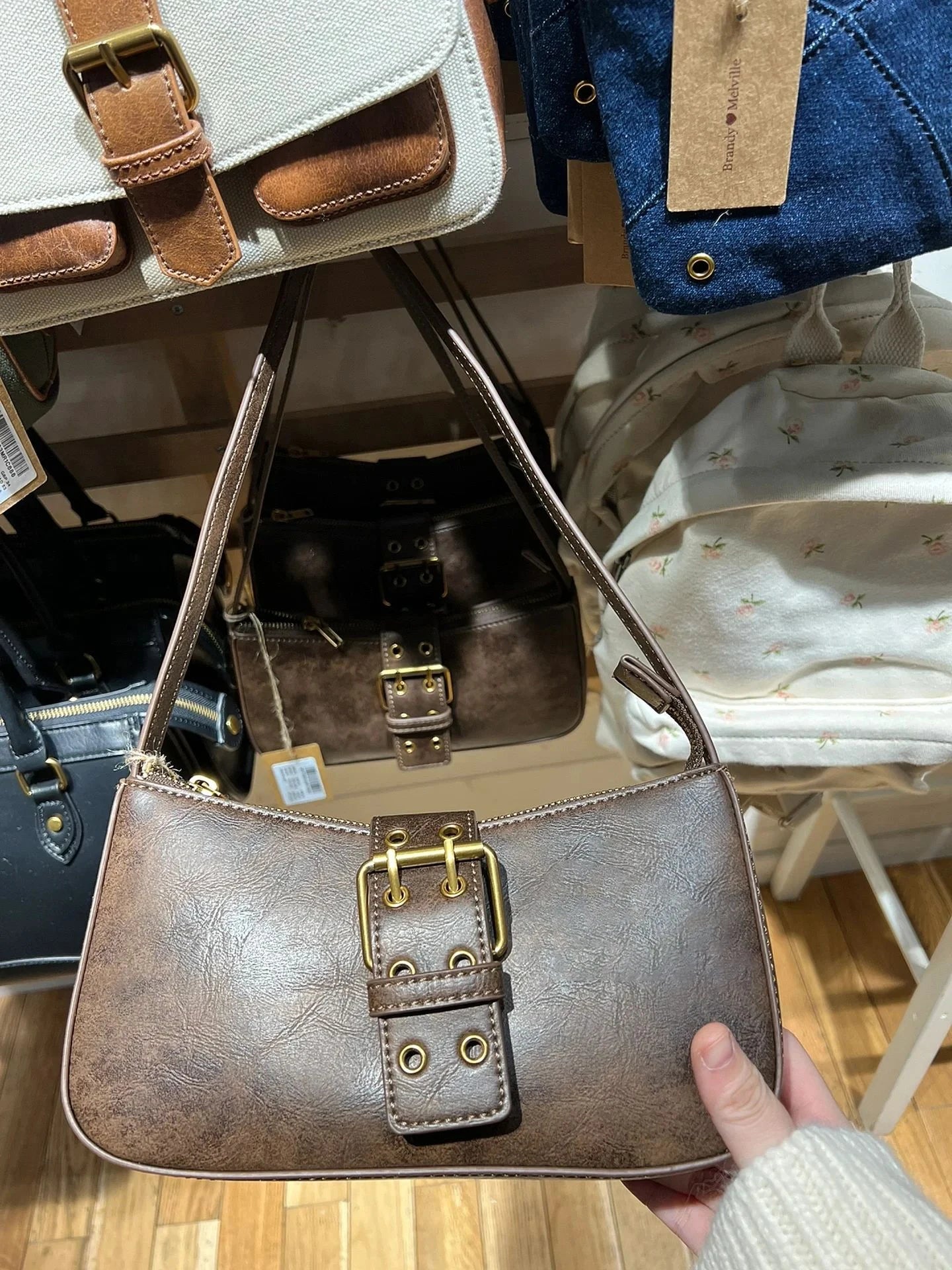 Vintage Denim Shoulder Bag Women New Cute Pockets High Zipper High Quality Ladies Bags Streetwear Chic Preppy Style Handbags Y2K