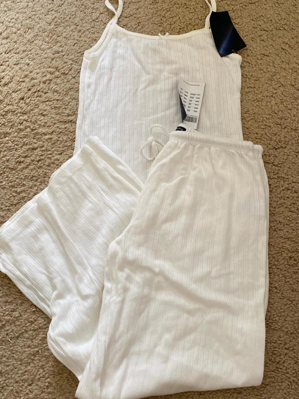 Pink Heart Slim Home Pajama 2 Piece Sets Women Summer Lace Trim Bow Camis+Cozy Straight Trouser Sweet Preppy Style Tank Pant Set