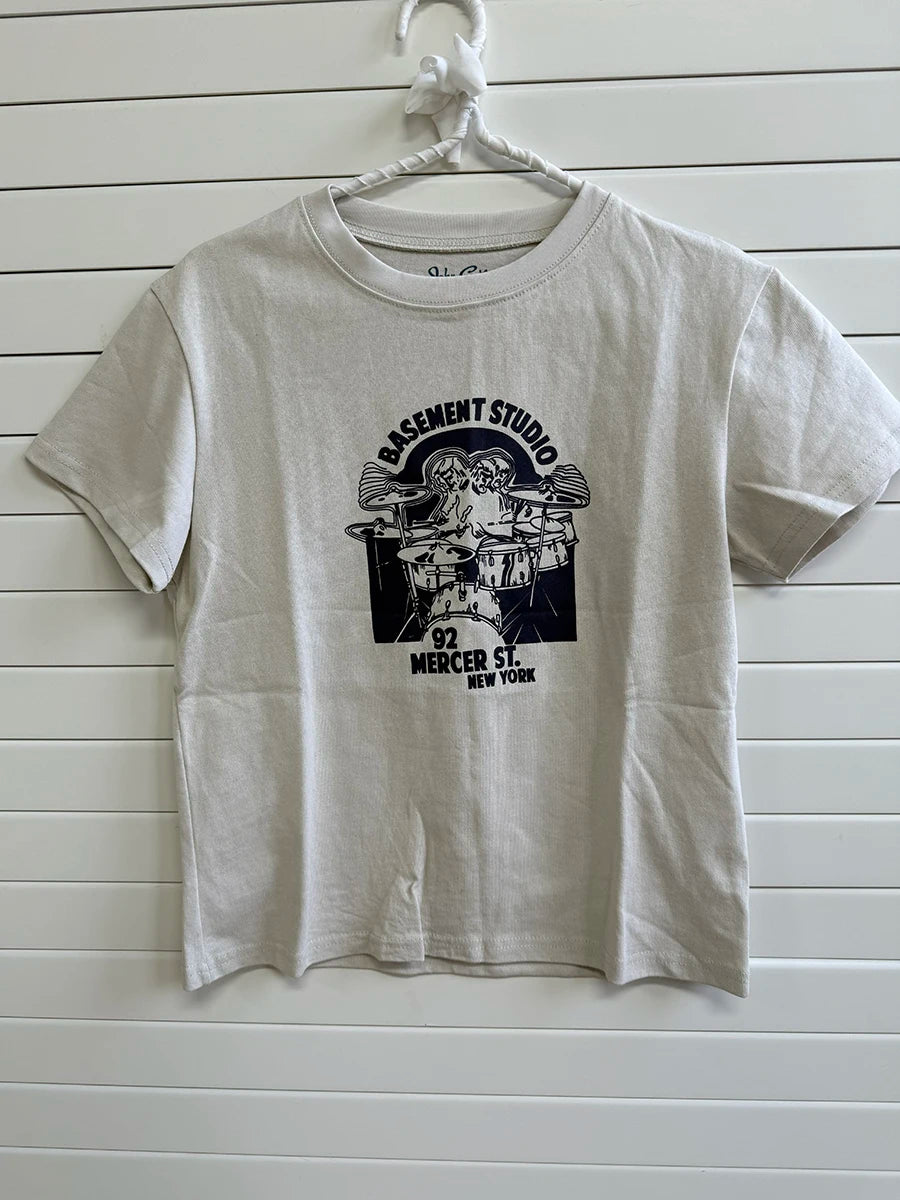 Vintage Letter Graphic Crop Top Women Summer Casual Round Neck Short Sleeve Short T-shirt Female Retro Classic Cotton Tops Chic