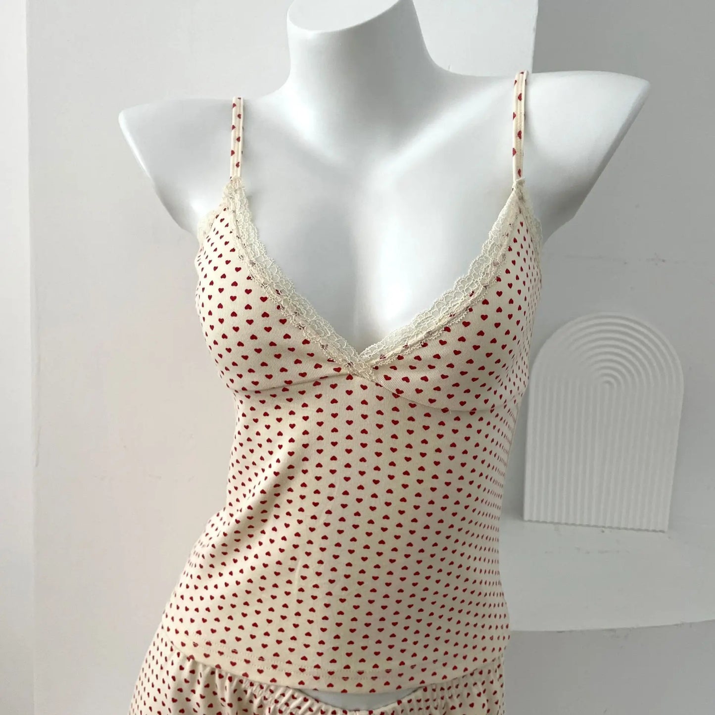 Floral Print V-neck Tank Tops Women Summer New Lace Trim Bow Casual Pajama Sleeveless Vests Sweet Cute Preppy Style Camisole Y2K