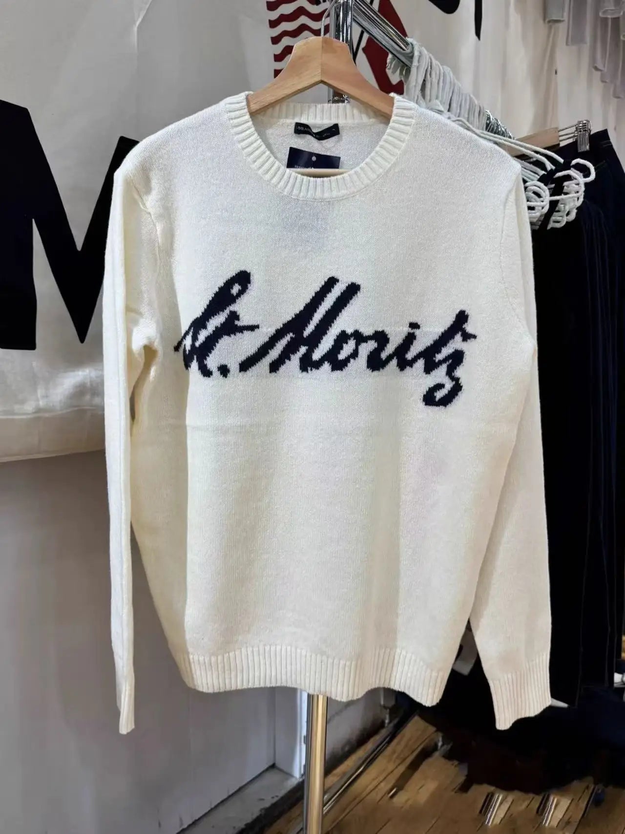Fashion Letter Jacquard Sweaters Women Autumn O-neck Long Sleeve Cotton Jumper Simple Preppy Style Cute Pullover Sweater Tops