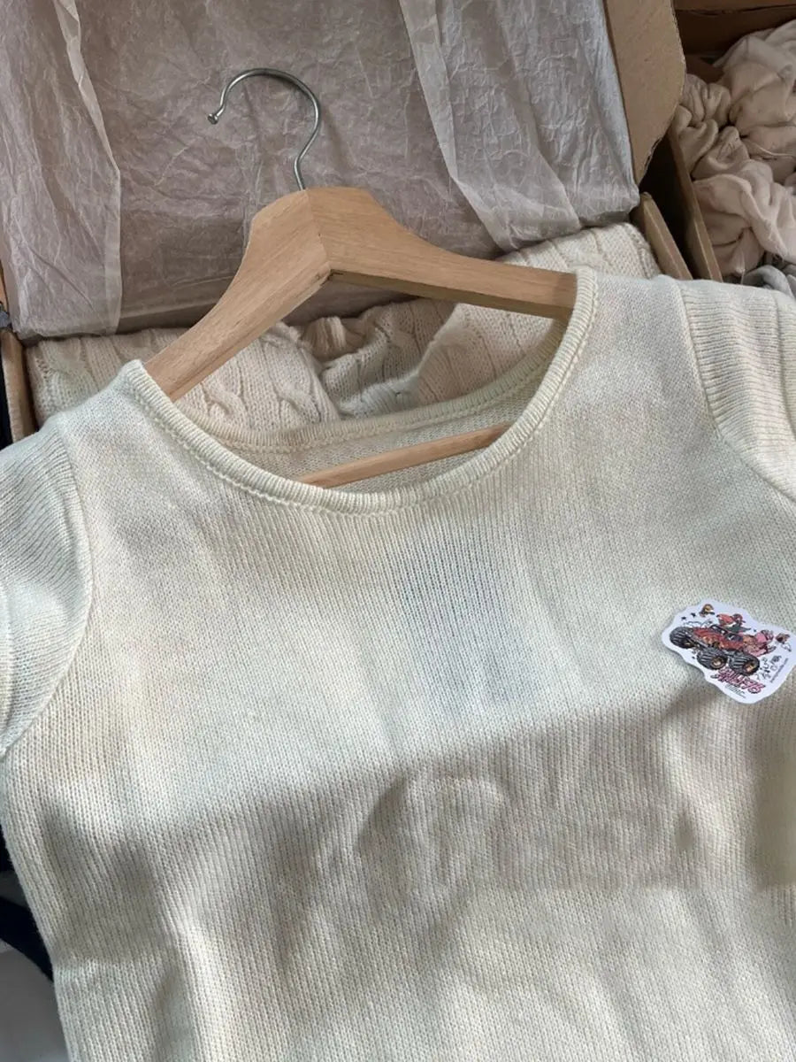 New Beige Knitted Slim Crop Top Women Summer Casual Chic Round Neck Sleeveless Cotton Camisole Simple Sweet Basic Vest Y2K Tops