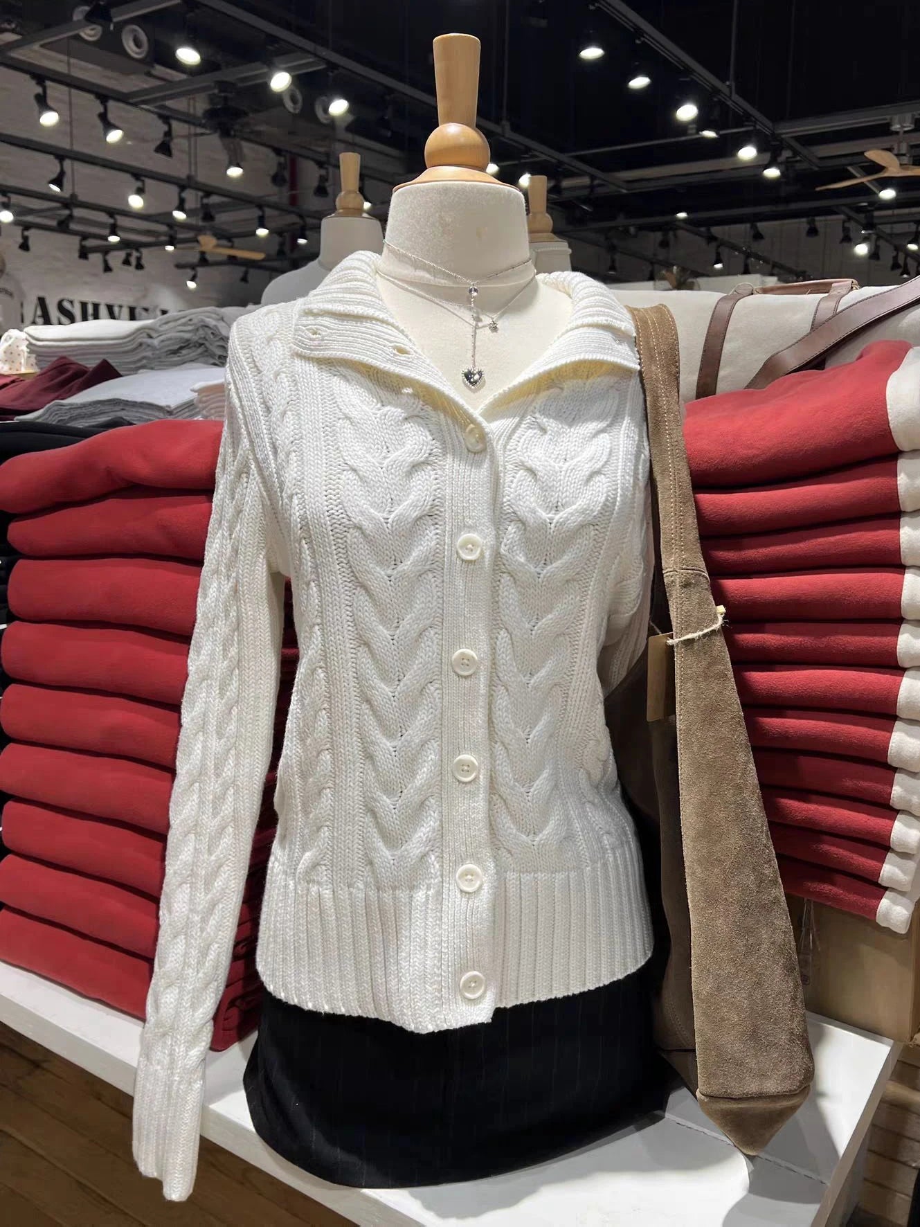 Twisted Flower Sweater Cardigan Women Spring Stand Collar Single Breasted Long Sleeve Sweaters Casual Preppy Style Jumper Coat