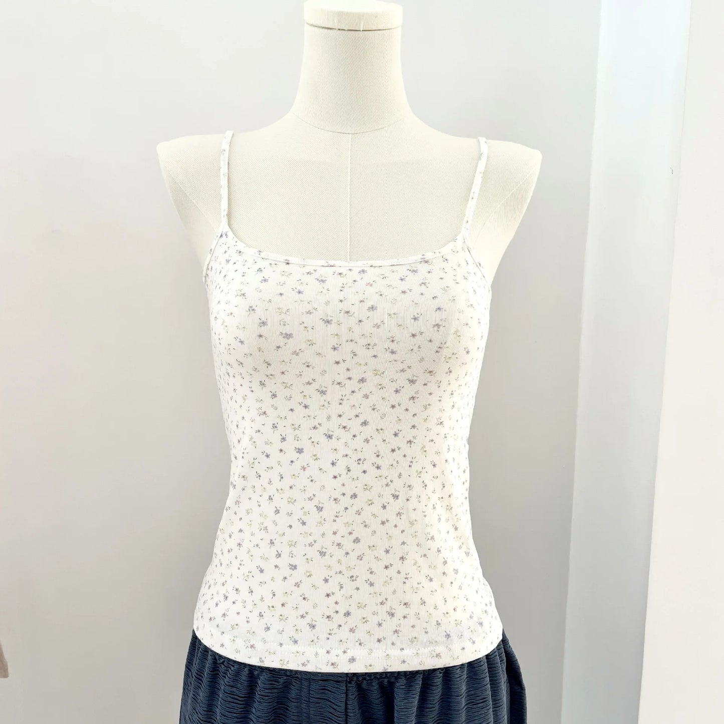 Floral Print Slim Cotton Camisole Women Summer Simple Streetwear Sleeveless Vests Female Cute Sweet Preppy Style Tank Tops Y2K