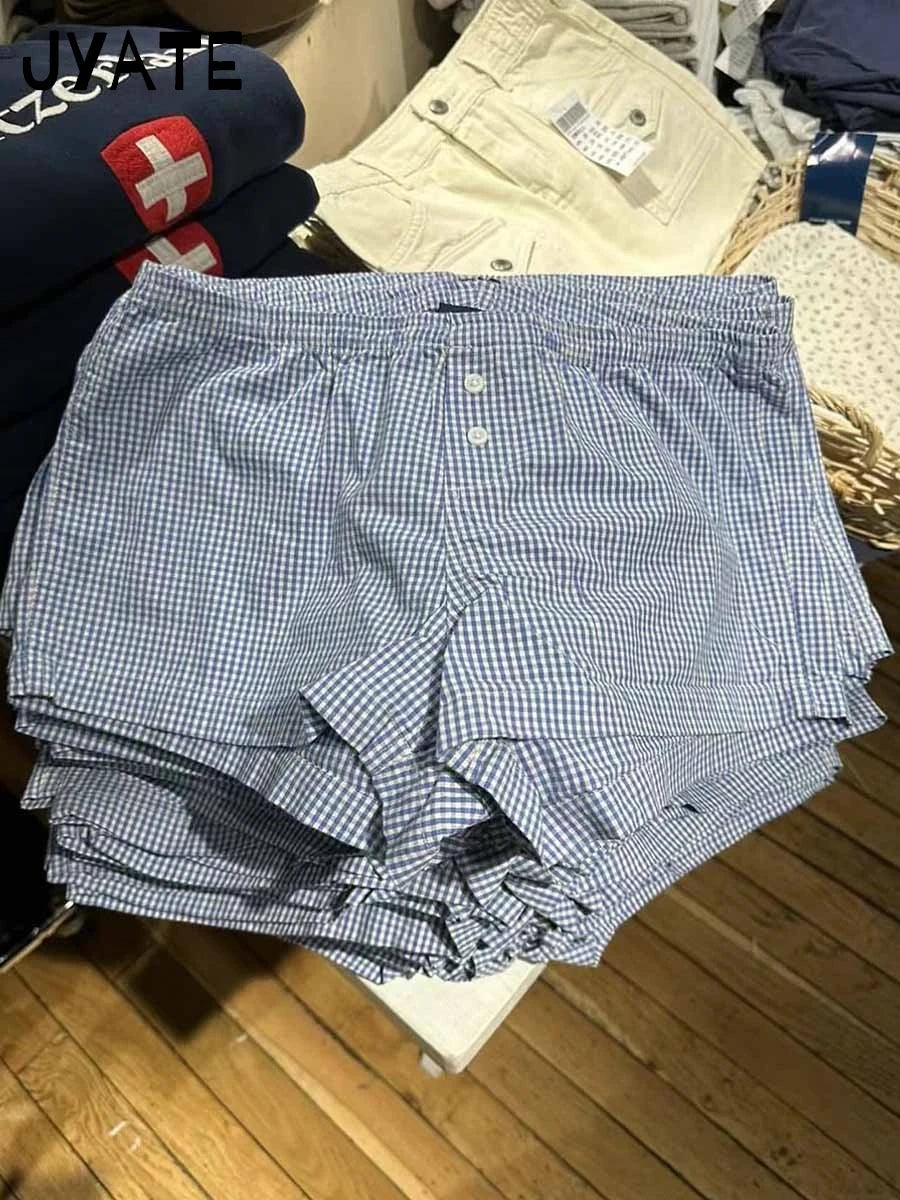 Floral Print Buttons Shorts Pant Women Summer Cotton Simple Elastic High Waist Home Underwear Casual Streetwear Chic Shorts Y2K