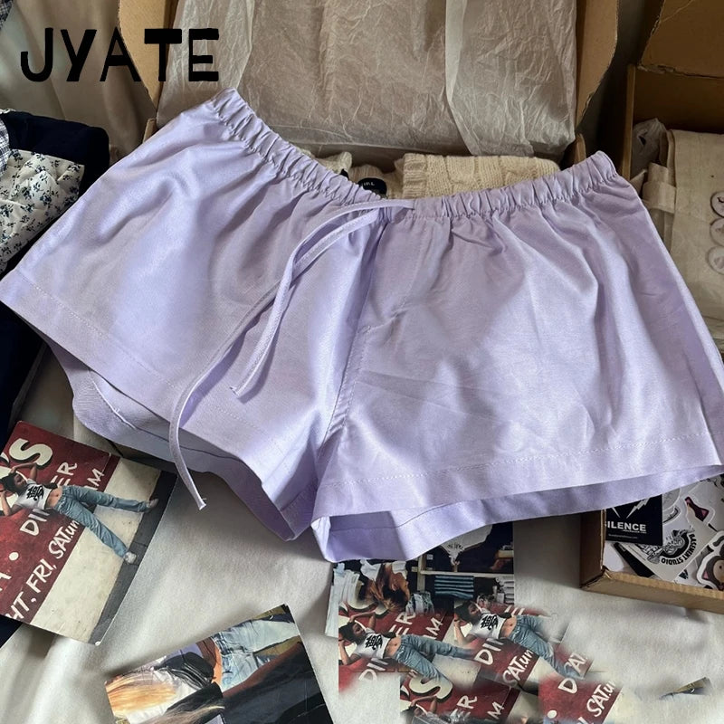 Floral Print Buttons Shorts Pant Women Summer Cotton Simple Elastic High Waist Home Underwear Casual Streetwear Chic Shorts Y2K