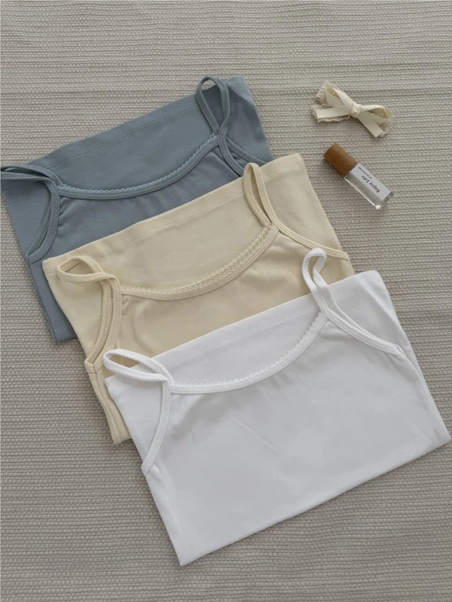 Sweet Solid Lace Trim Slim Tank Top Women Summer Casual Sleeveless Cotton Slim U collar Camis Cute Basic All-match Vest Tops Y2K