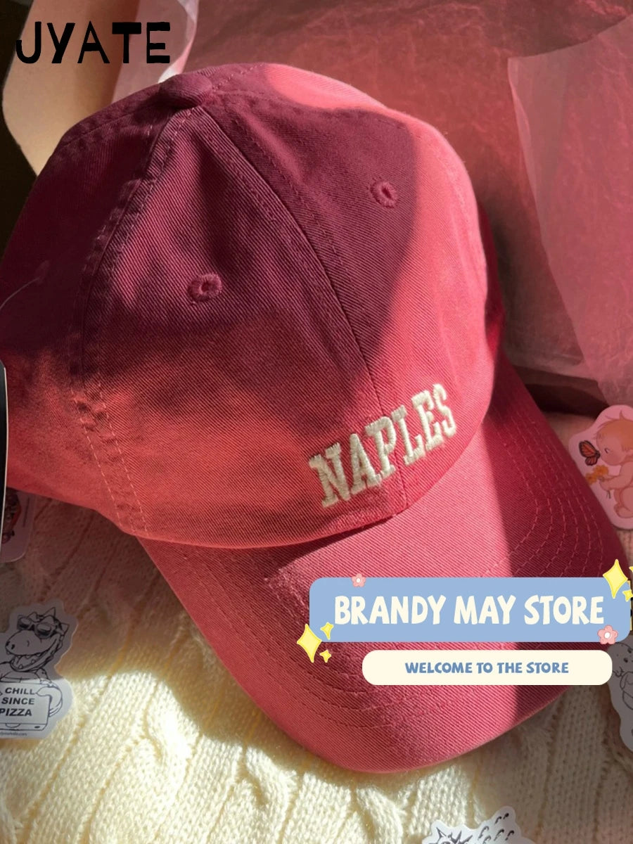 New Letter Embroidery Red Baseball Cap Women Casual Street Cartoon Sunscreen Hat Femme Vintage Preppy Style Snapback Hats Y2K