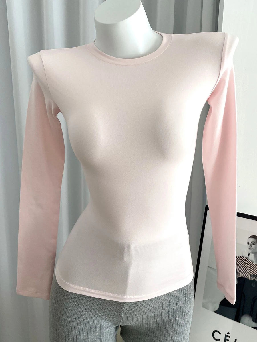 Solid Skinny Cotton T-shirt Pant Set Woman O-neck Long Sleeve Tee+Foldover Flare Yoga Pant Sport 2 Piece Sets Can mix and match
