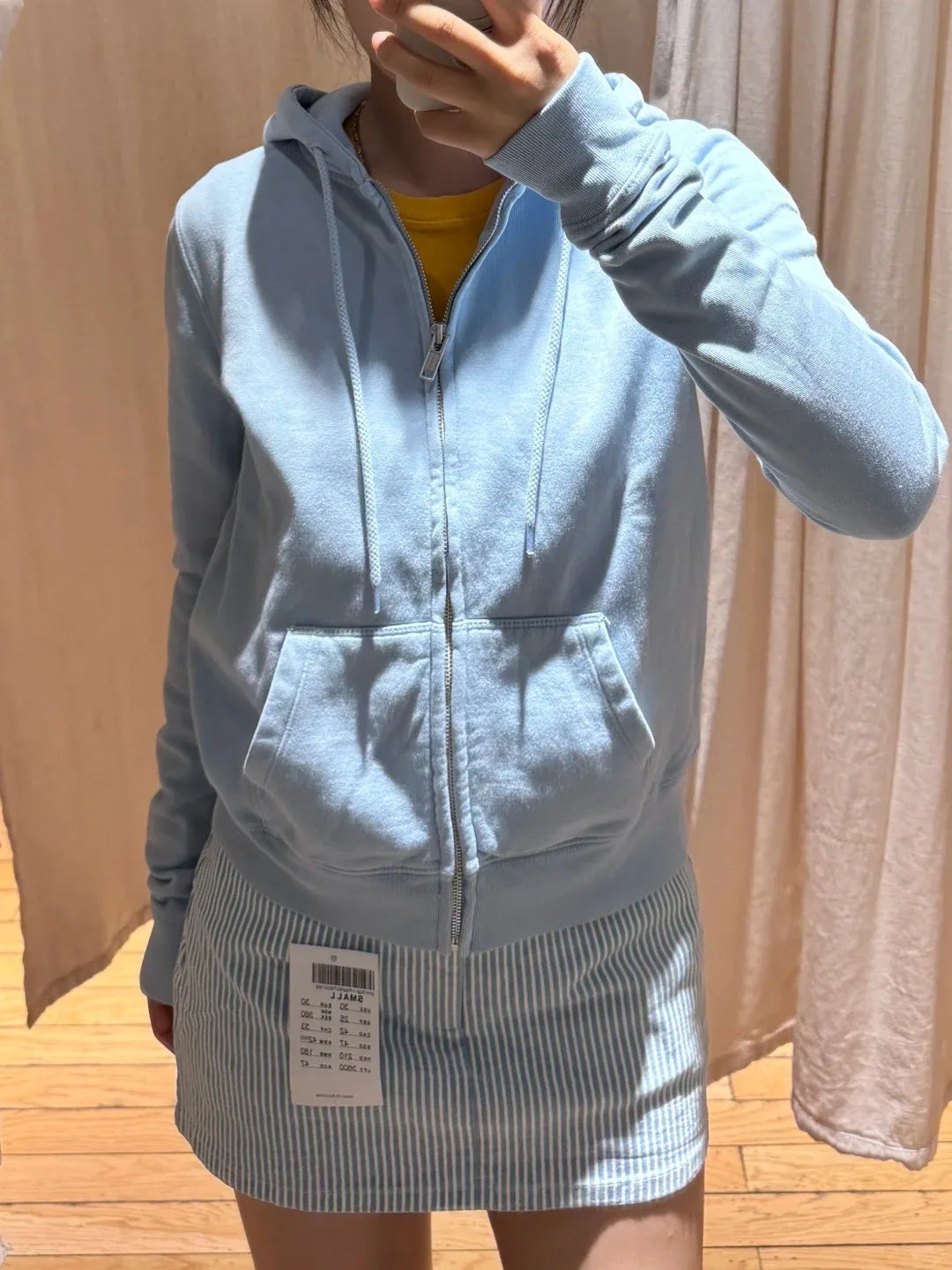 Sweet Electric Blue Zipper Hoodies Women Autumn Pockets Drawstring Hoodie Tops Vintage Loose Preppy Style Y2K Sweatshirts Coat