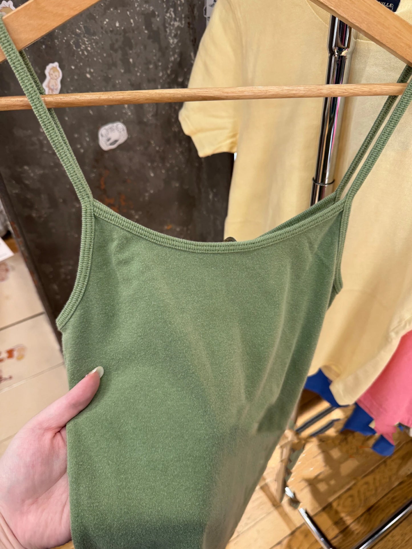 Green Slim Cotton Camisole Women Summer Streetwear Simple Basic Sleeveless Vests Female Vintage Chic Preppy Style Tank Tops Y2K