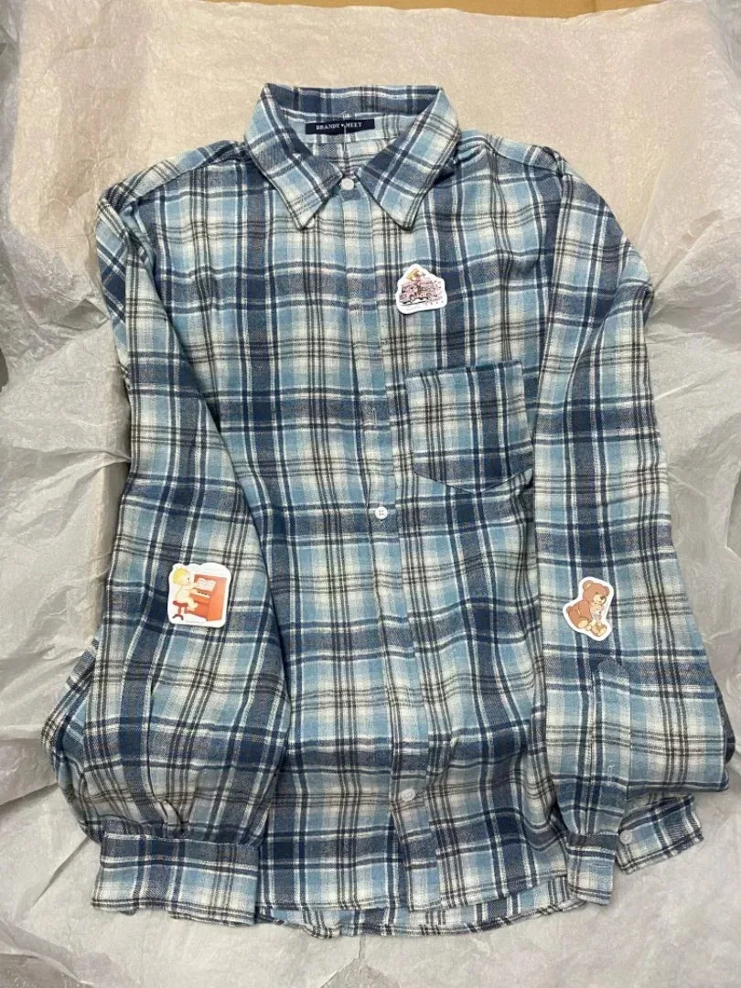 Retro Red Plaid Button Loose T-shirts Women Cotton Turn Down Collar Casual Simple Tees Coat Vintage Chic Streetwear Blouse Y2K