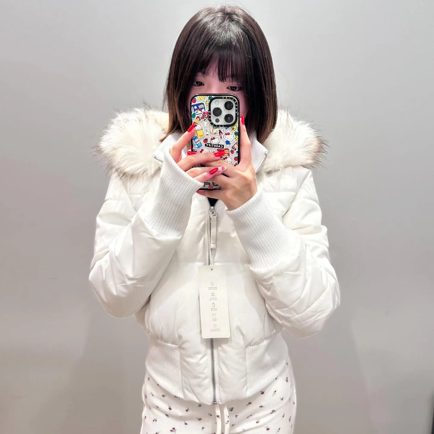 Pink Fur Collar Detachable Hooded Cotton Jacket for Women Winter Slim Fit Versatile Sweet American Warm Cotton Coat Y2K Tops New