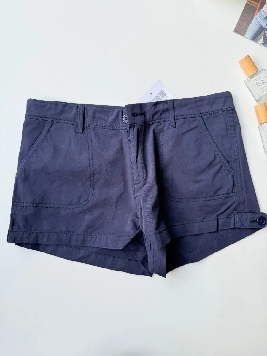 Solid Cotton Short Pants Women Summer Casual Pocket Button Straight Waist Sweatshort Sweet Chic Preppy Style Cargo Shorts Y2K