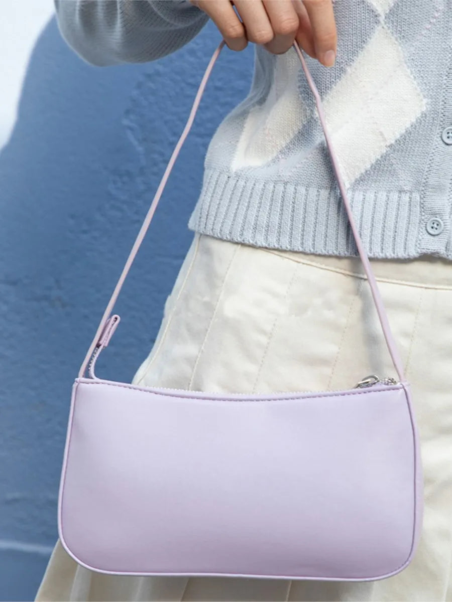 Sweet Purple Plaid Shoulder Bag Preppy Style High Zipper High Quality Ladies Bags New Vintage Streetwear Preppy Style Handbags